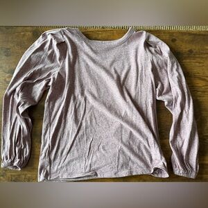 LOFT Lavender Heathered Long Sleeve Top